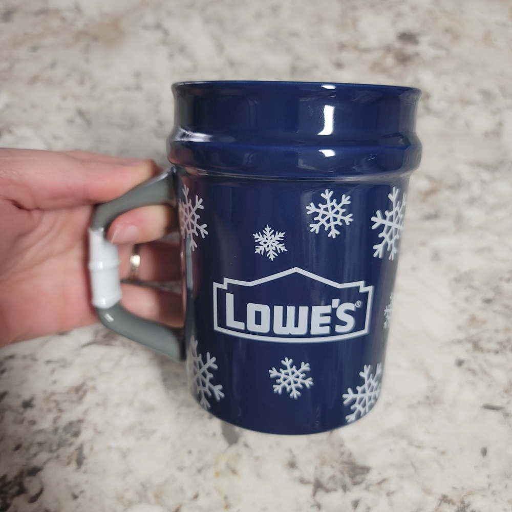 Lowes Blue Snowflake Bucket Mug
